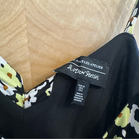 & Other Stories size 2 floral satin dress - Picture 3 of 4